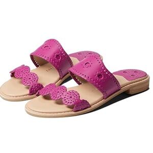 NEW JACK ROGERS traditional Purple leather slip on Sandals size 6.5